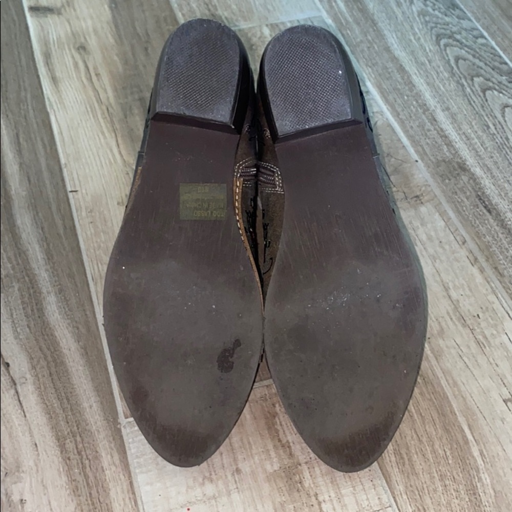 Embroidered Faux Leather Ankle Boots Sz 9.5-10 - Picture 6 of 11